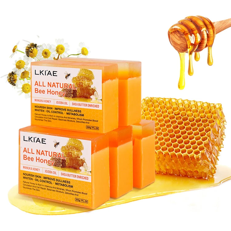 AILKE Natural Handmade Organic Whitening Facial Manuka Bee Honey Soap Skin Lightening Face Honey Soap for Men and Women