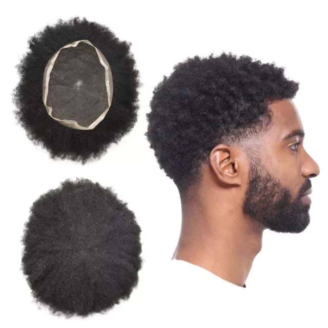 LONGFOR Hot Selling Full Lace Base Hair Toupee Afro Wave and Loose Remy Human Hair Toupee Bulk Price