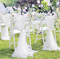 Romantic Chair Back Veil Decorative Props Arrangement Arch Wedding Fabric for Wedding