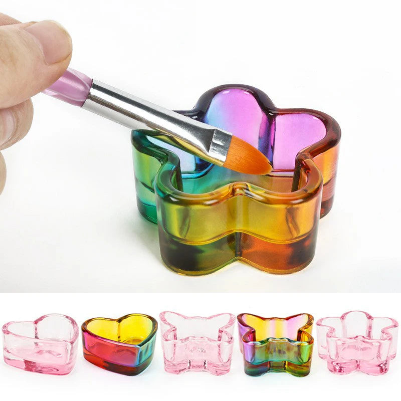 Nail Supplies Manicure Jewelry Rhinestones Storage Cups Nail Pen Brush Cleaning Liquid Glass Cup