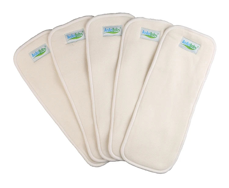 New 4-Layer Eco-Friendly Reusable Hemp Nappy Inserts Leak Guard Soft Breathable Plain Woven Fabric for Babies Diapers/Nappies