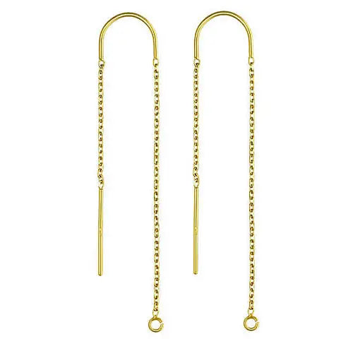 Beadsnice U-Threader DC Cable Chain Drops With Ring 14K Gold Drop Wire Earring