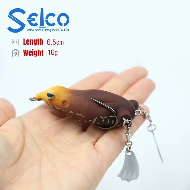 Selco 65Mm 16G Metal Propeller Frog Leg Fishing Lure Duck Spinner Soft Frog Lure Soft Cheapest Top Water Soft Frog Lur