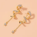 2021 Hot Selling Spiral Inlaid Rhinestone Glitter Star Earring Fashion Screw on Earring