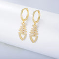 Wholesale 925 Sterling Silver Gold Plated Custom Gold Vermeil Cute Animal Fish Jewelry Hoop Fishbone Huggie Earrings for Party