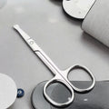 Small Stainless Steel Beauty Tweezer and Eyebrow Nose Hair Scissors Straight Blade Manicure Facial Trimming Makeup Tool for Men
