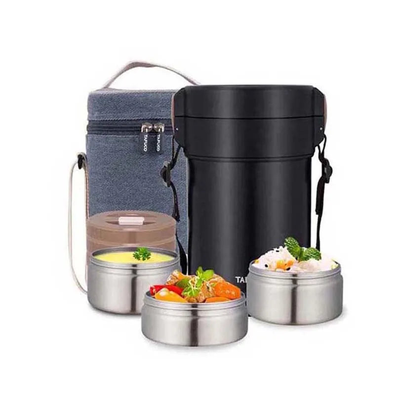 Wholesale Modern Vacuum Eco Three Container Double Wall Stainless Steel Thermo Lunch Box