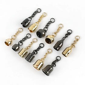 Meetee BD445 10-13mm Bag Tassel Chain Hardware Accessory Handbag Cord End Clasp Pendant Alloy Hanging Bell Stopper Buckles