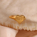 Dreamshow Heart Ring 18K Gold Plated Stainless Steel 11:11 Number Rings Jewelry Women
