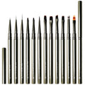 2025 New 12pcs Nail Art Brushes Luxury Nail Builder Gel Powder Brush Manicure Drawing Painting Liner Brush with Metal Handle