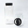 32oz PET Plastic Square Spice Jar with 63mm Double Flapper Cap Pepper Shaker Seasoning Bottle Container Spice Tools