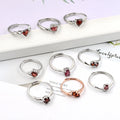 Exquisite Ruby 5*7mm Brass Oval Crystal Ring Natural Garnet Crystal Stone Ring