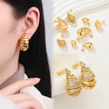 New Vintage Hoop huggies Earrings Wholesale Earrings Women 30 Mm Brass 18K Laminated Gold Jewelry Joyeria