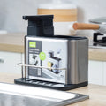 3 in 1 Collapsible Kitchen Countertop Drains Water Soap Dispenser Stainless Steel Sink Storage Containers Rack Sponge Holder