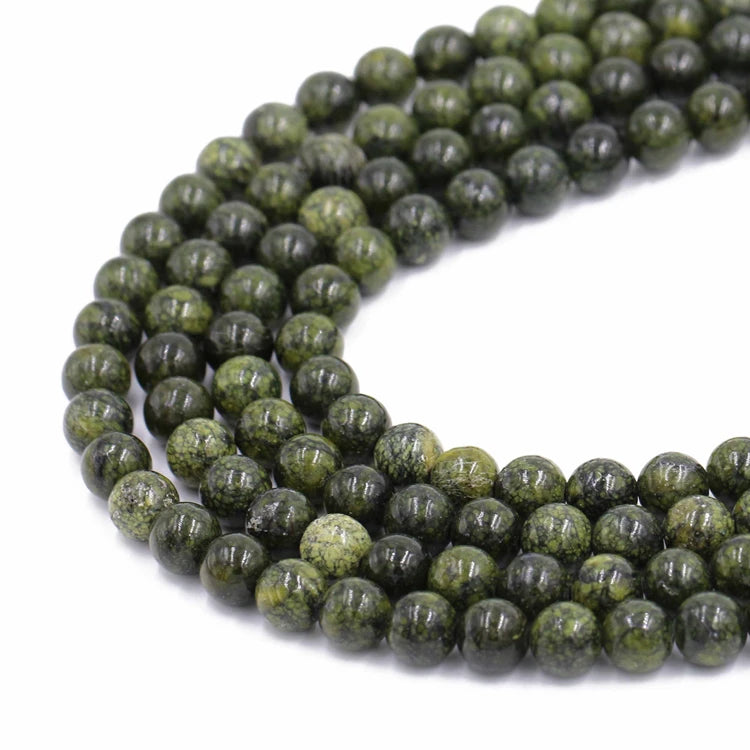 Wholesales Loose Gemstone 6mm 8mm 10mm Natura Russian Serpentine Stone Loose Beads Beads for Jewelry Making