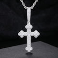 New Arrivals Iced Out High Quality 925 Sterling Silver VVS Moissanite Diamond Flower Cross Pendant for Rappers