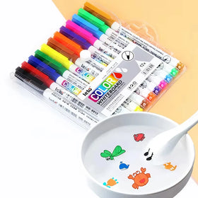 12colors Floating Doodle Pens Pattern Marker DIY Graffiti Pen Water Art Markers Magical Water Painting Marker