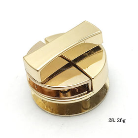 Light Gold Round Metal Bag Rotary Lock Clasp Buckle Hardware Handbag Turn Lock Clasp Purse Closure Twist Lock