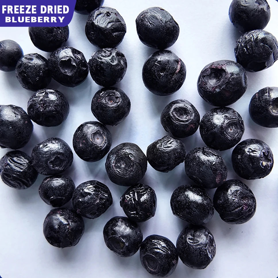 Organic Freeze-Dried Whole Blueberries Healthy Snacks Sweet Taste GMO-Free Candied Fruit Natural Dried Vacuum Packed Packaging