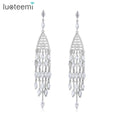 LUOTEEMI Woman Jewelry Fashion Earring Long Tassel Drop Bridal Vintage Dangling Trendy Charm Wedding Earings