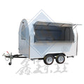 Cheap Street Side Fiberglass Mobile Four Wheel Dual Axle  Style Coffee Truck Outdoor Fast Food and Snack Truck