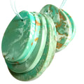 Turquoise Pendant Green Flat Back Natural Stone Drilled Cabochon