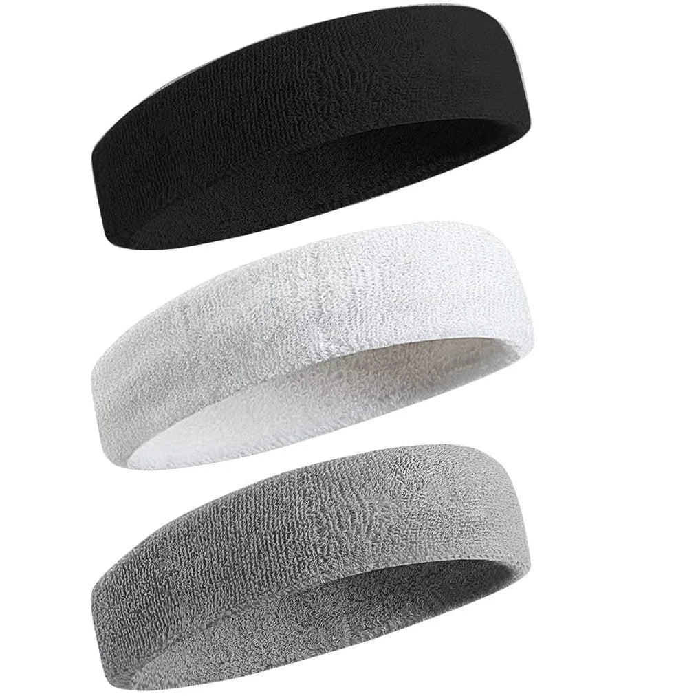 Custom Logo Men's Performance Cotton Headband Moisture Wicking Athletic Sweatbands Sports Headband