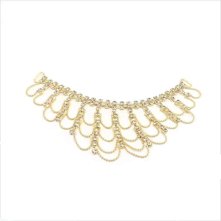 Wholesale Lady Swimwear Bikini Chain /Buckle  Gold Plating Rhinestone Bikini Connector for  Bikini Decoration