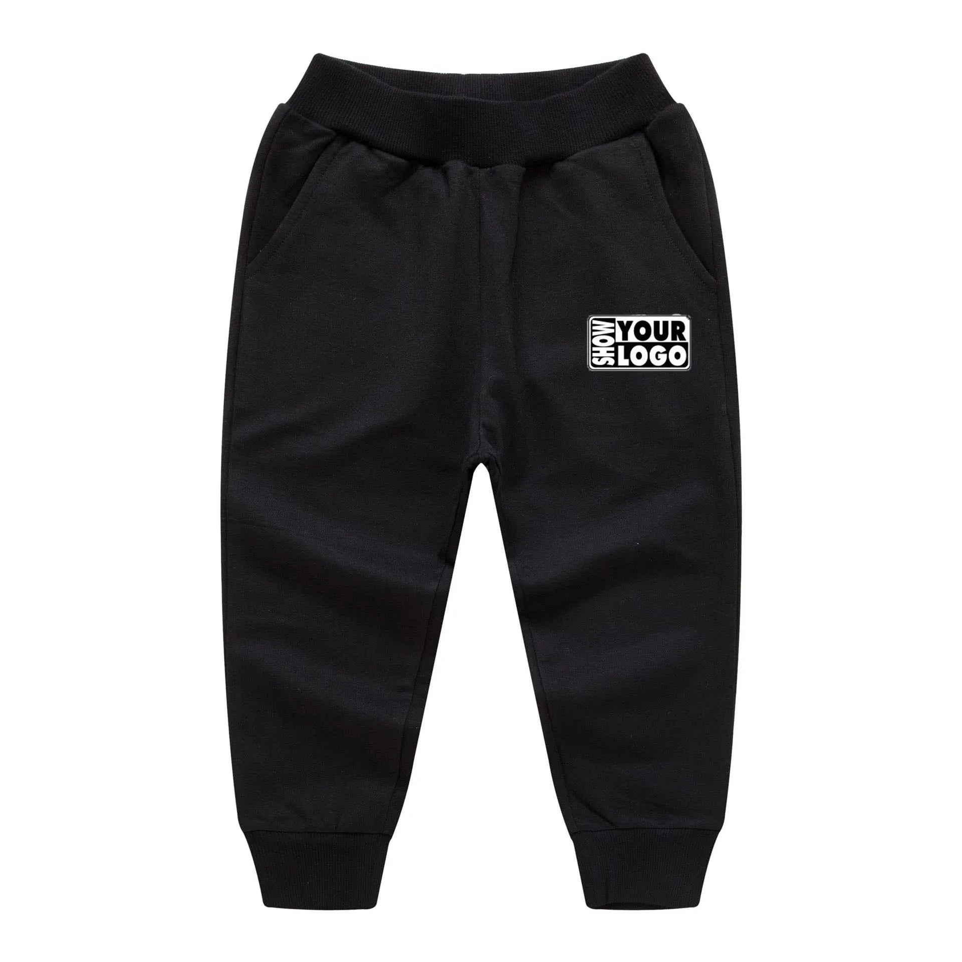 Free Labels Print and hang Tags  Custom Design 100% Cotton Casual Style Kids Sweatpants Cheap Wholesale Sweatpants