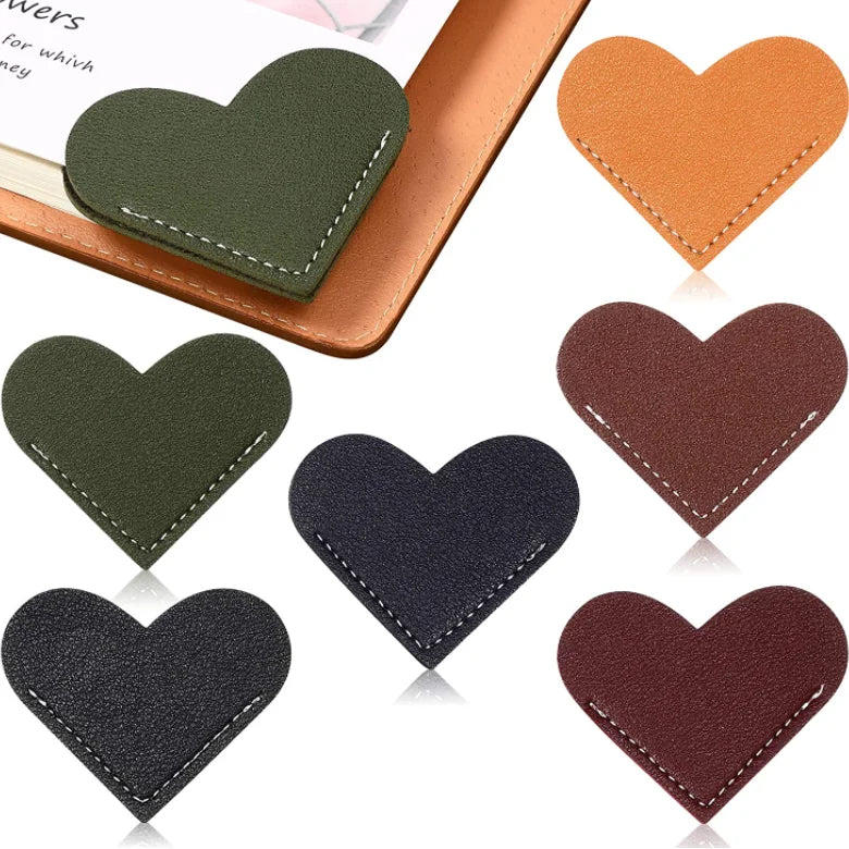 Ready to Ship Leather Heart Bookmark Page Bookmark Leather Reading Book Marker Cute Accessories