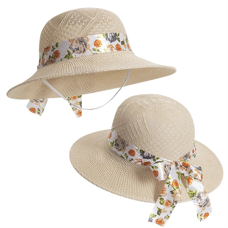 2022 New Lafite Straw Fisherman Hat Summer Lady Mother Sun Hat Sun Large Brim Straw Hat
