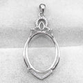 Sterling Silver 17*22mm Semi Mount Pendant Empty Frame Blank Support Setting S925 Base Holder Without Center Stone for DIY Inlay