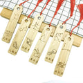 Wholesale Customizable Retro Creative Carved Bamboo Student Stationery Gift Bookmark Twelve Constellations Chinese Style