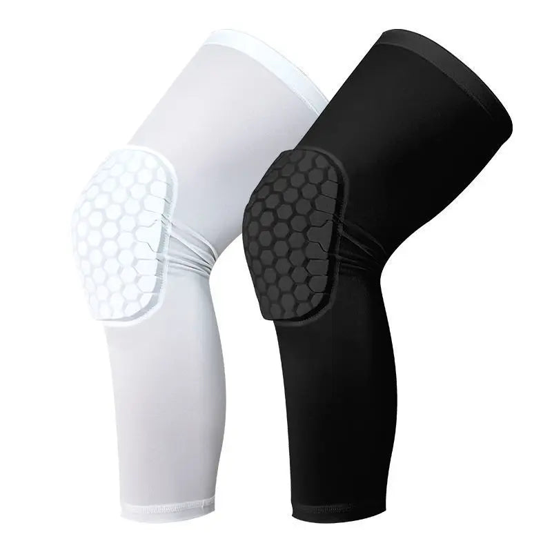 Quality Anti-Slip Elastic Compression Basketball Knee Pads Soft Nylon EVA Honeycomb Design Knee Sleeves Support Elbow Protection