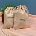 JUNE High Quality Small Drawstring Faux Suede Dust Jewelry Pouch with Logo