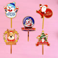 Luxury Cartoon Characters Merry Christmas Cake Topper Cute Acrylic Christmas Decoration for Cake Accessories