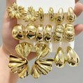 Fashion 9 Pair Set Gold New Design Hoop Earring Set for Lady Jewelry for New Design African Jewelry Wholesale N230314