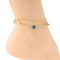 Wholesale Women Chain Evil Bule Eye Hamsa Hand Charm Jewelry Anklet Designs
