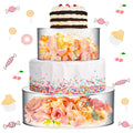 Factory Wholesale 2 Pcs LED Strings Gold Eco-Friendly Acrylic Cake Stands Artificial Flowers Cake Father's Day Christmas