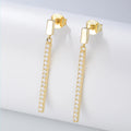 2025 New Style Famous Brand Design Long Chain Earring Post Stud Vertical Bar Stud Earring