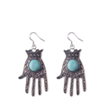 Earrings Turkish Hand of Fatima Hamsa Hand Dangle Hook Earrings Protective Symbol Jewelry for Women