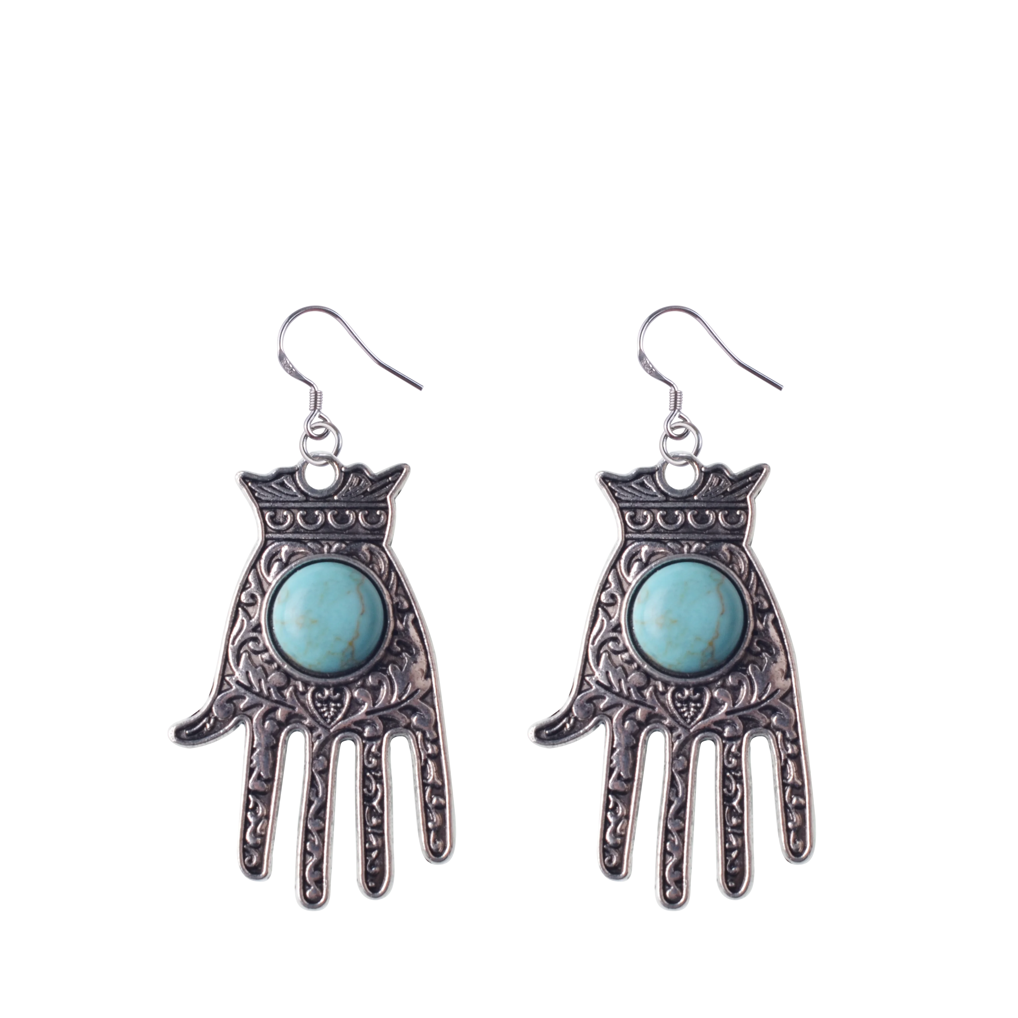 Earrings Turkish Hand of Fatima Hamsa Hand Dangle Hook Earrings Protective Symbol Jewelry for Women