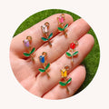 Valentine Day 9*18MM Cute Enamel Rose Flower Charms Pendant Dangles for Necklace Bracelet Earring DIY Jewelry Making Accessories