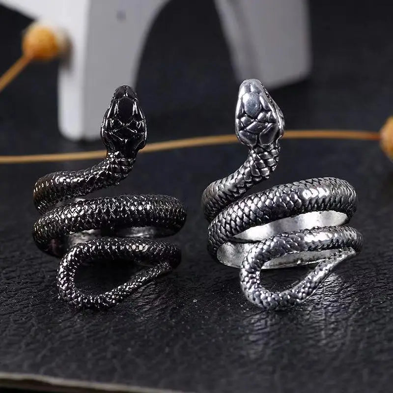 DAIHE Fashion Jewelry Men's Snake Ring Hip Hop Punk Open Adjustable Vintage Rings