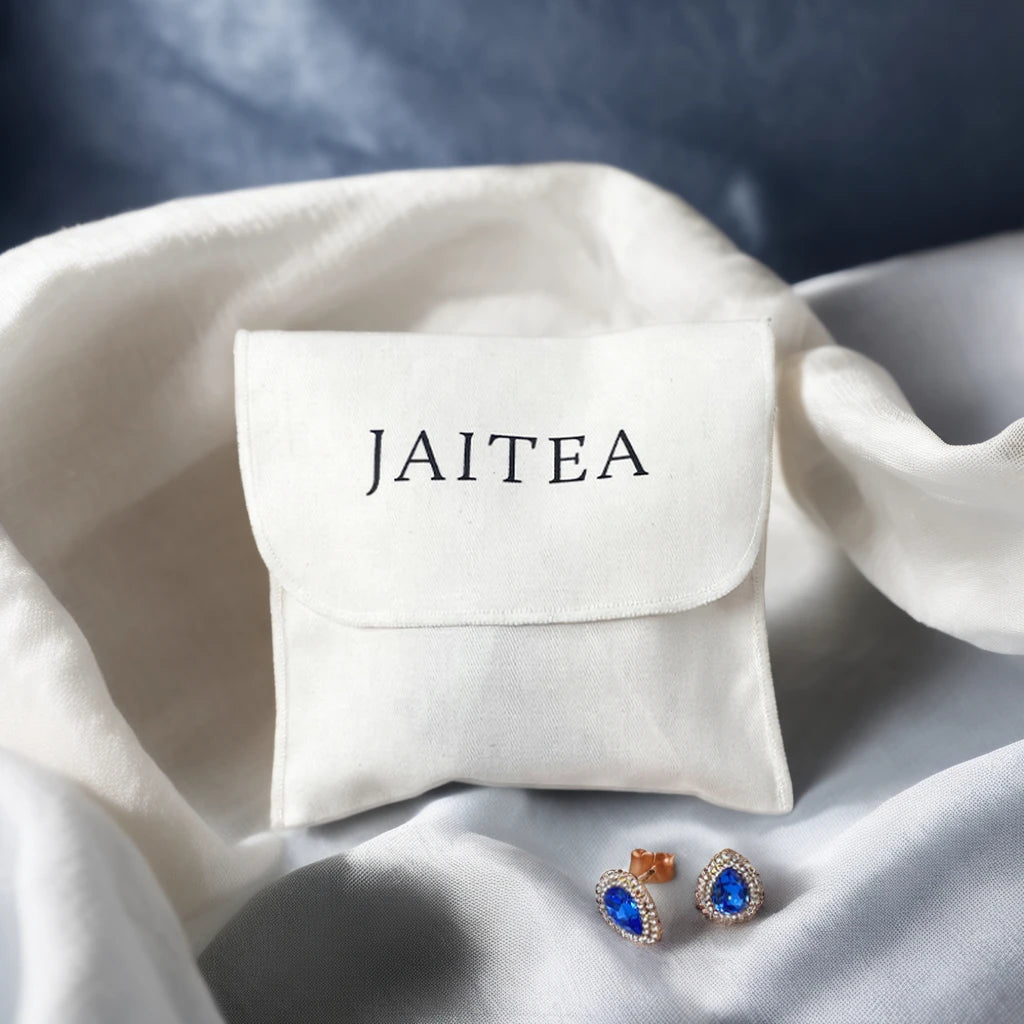 Luxury Cotton Flap Envelope Bags for Dust Packaging for Glasses Earrings and Bracelets with Hot Stamping Logo