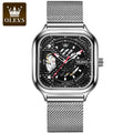 OEM Luxury New Automatic Mechanical Watch Black Square Mesh Steel Watch Men