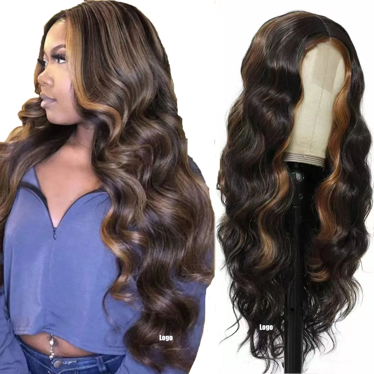 Wholesale Medium-length Curly Hair Brown Gradient Wavy Hair Wigs Are Selling Well in Europe America and Africa
