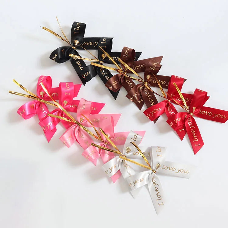 Custom 196 Colors Small Polyester Ribbon Bows for Gift Packaging