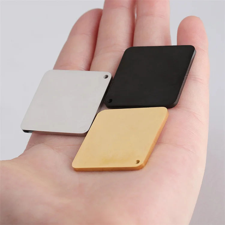 30mm High Polished Custom Engraved logo Stainless Steel Rectangular Calendars Pendant Charms for Jewelry Making