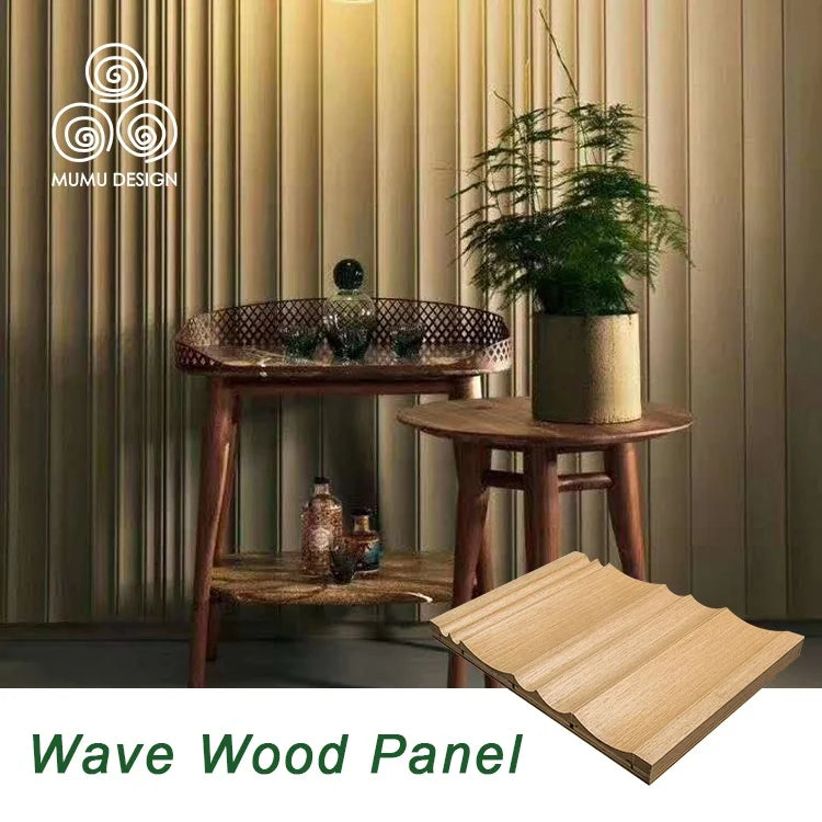 MUMU Black Art 3D Wood Grain Decorative Wallboard Indoor Design Wood Wall Panels for Living Room